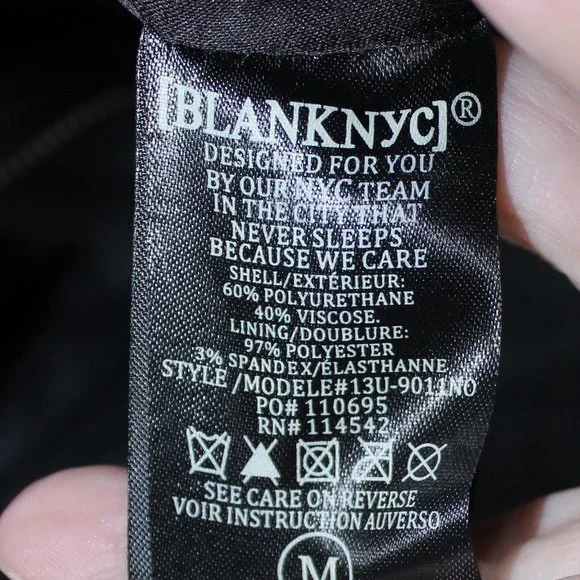 BlankNYC Onyx Vegan Leather Moto Jacket Black Zippered Pockets & Sleeves Multi - Picture 9 of 16